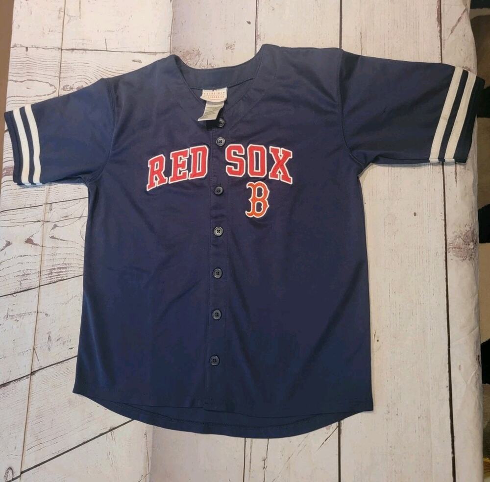 MLB Genuine Merchandise Boston Red Sox Baseball Jersey Youth Size L Blue Read